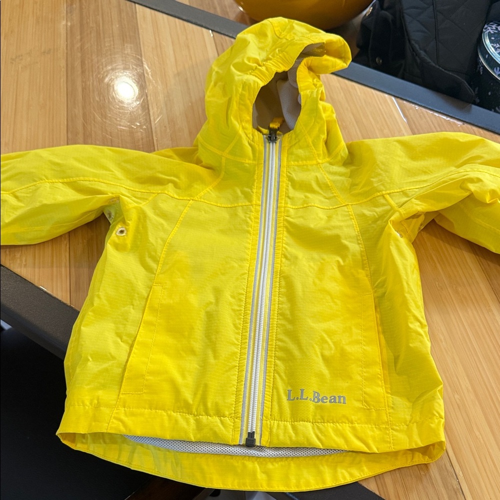 12-18 M L.L. Bean Vibrant Yellow Rain Jacket